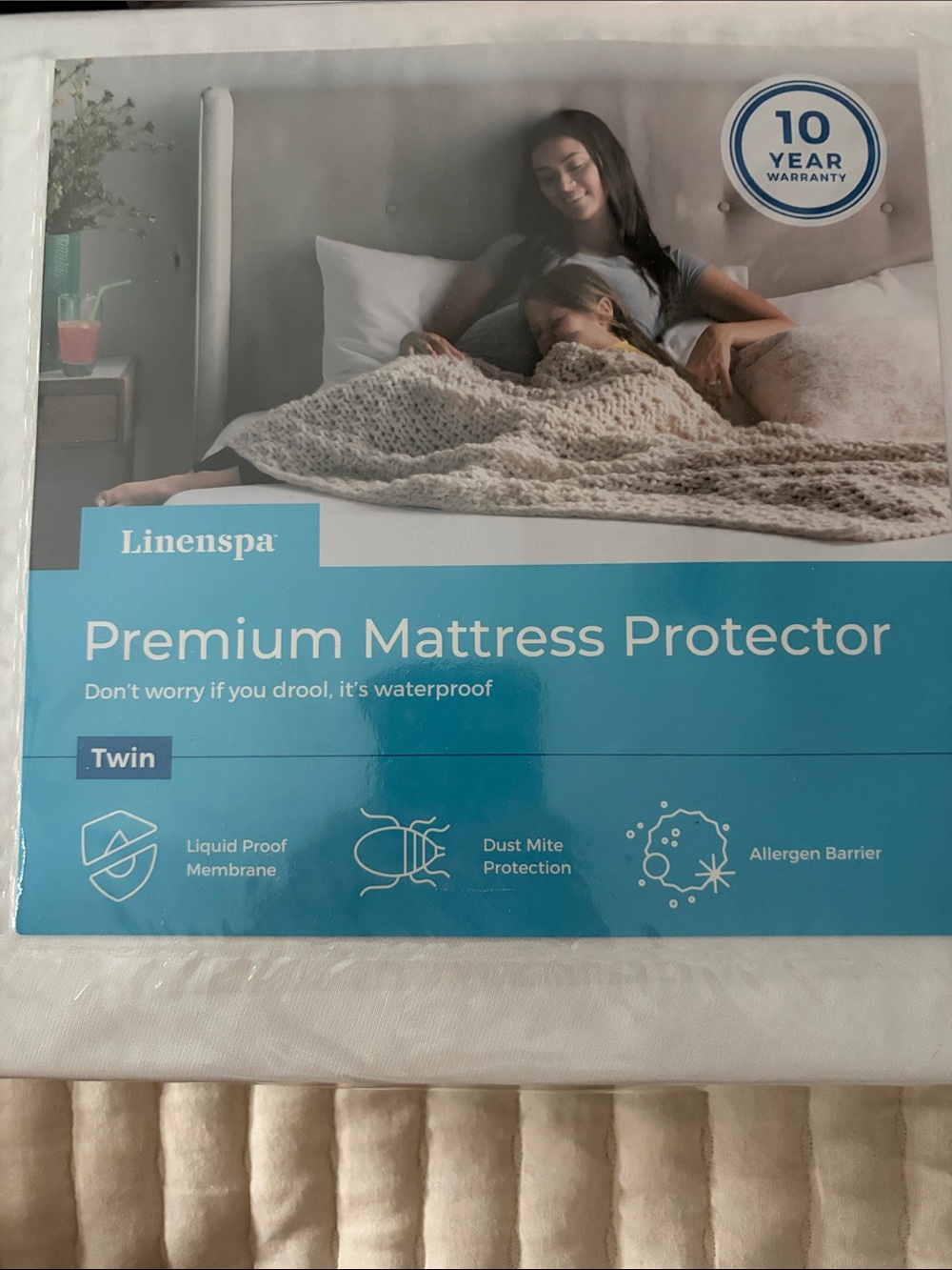 Twin Mattress Protector - White Waterproof Cover